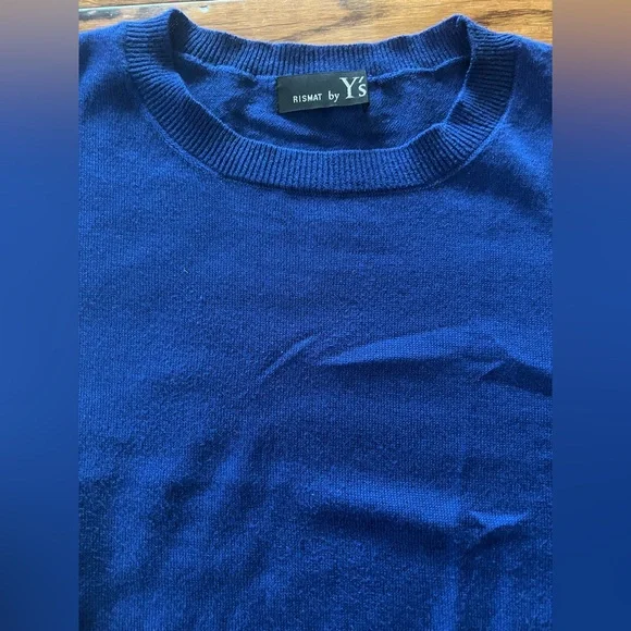 Yohji Yamamoto Sweater Asymmetric Striped Blue and Off White Size S - Picture 14 of 14